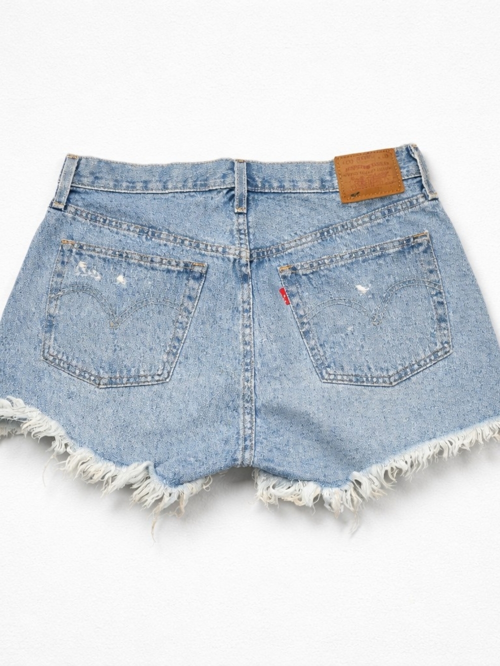 Levi's Light Wash Distressed Denim Cutoff Shorts